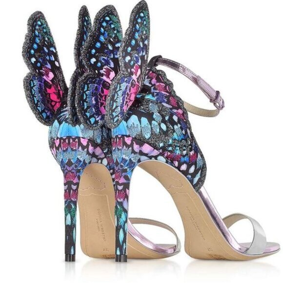 Sophia Webster Silver and Blue Chiara Embroidery Sandals Size EU 37 b180e - Picture 2 of 8